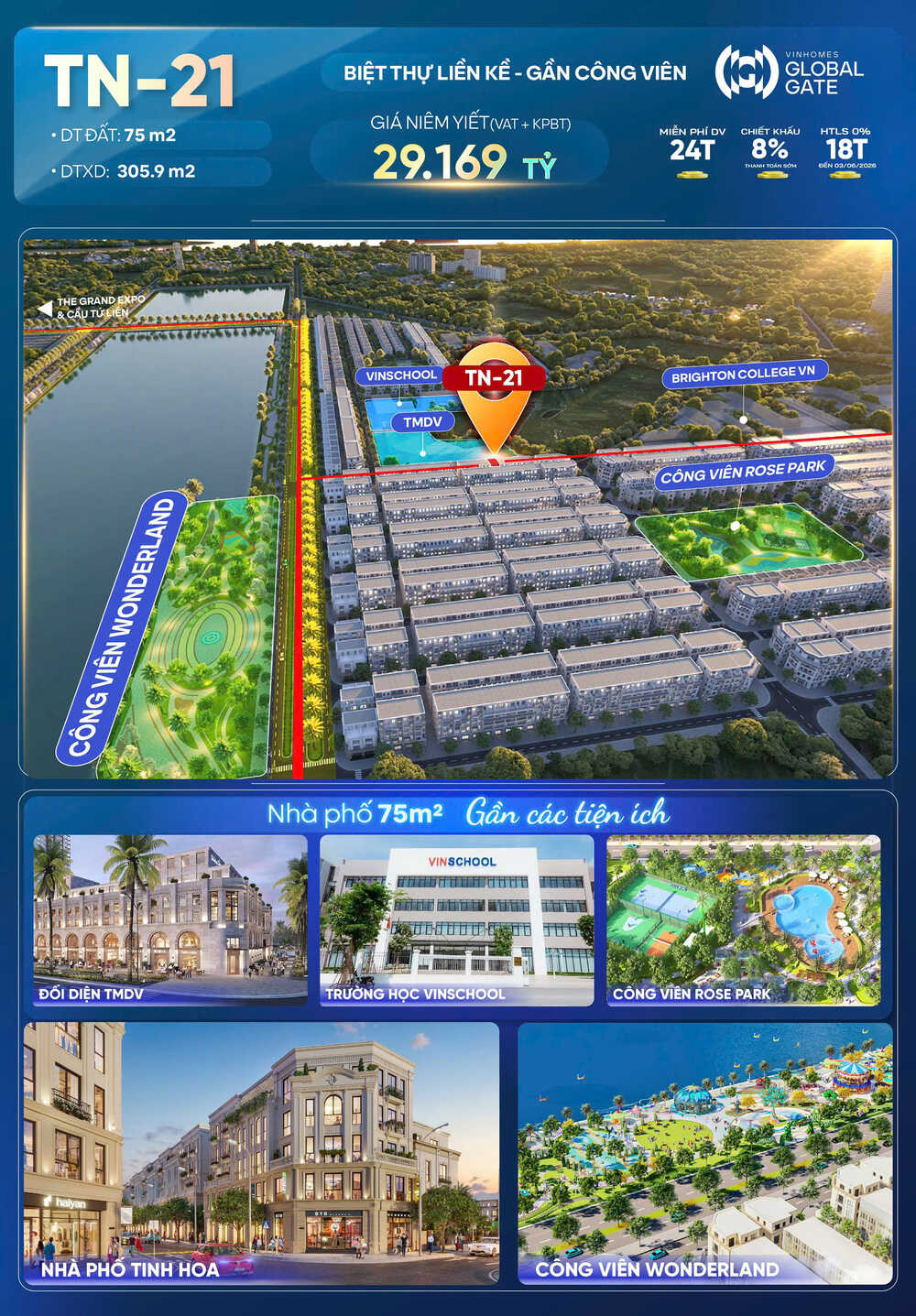 Liền kề TN-21 phân khu Tinh Hoa, Vinhomes Cổ Loa