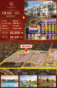 Nhà phố liền kề HĐ18-0X, phân khu Hừng Đông, Vinhomes Đan Phượng