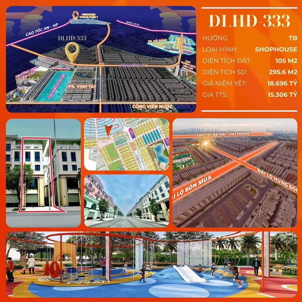 Shophouse ĐLHĐ-333 Đại lộ Hừng Đông, Vinhomes Ocean Park 3